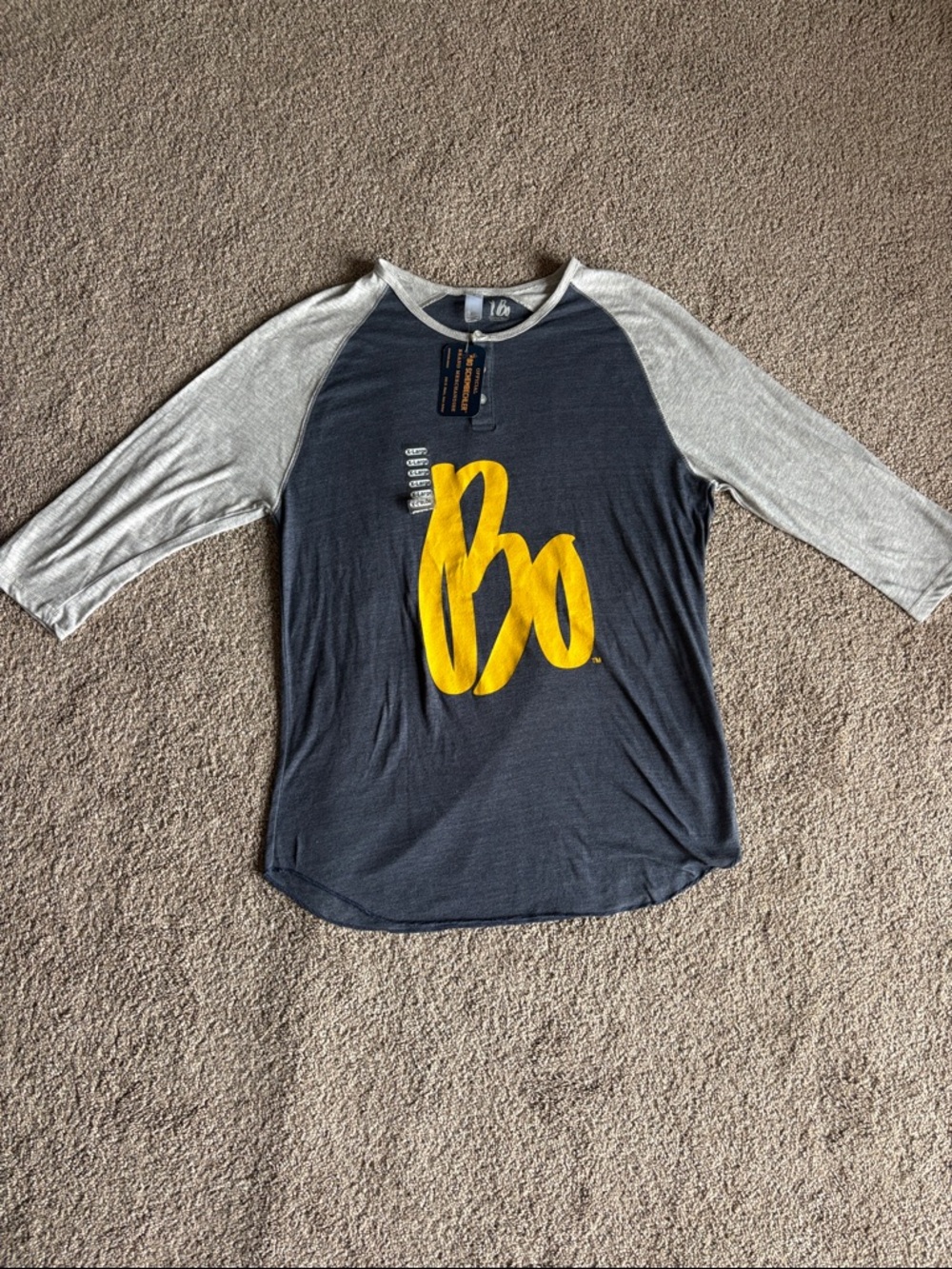 XL Unisex Wolverines Bo Schembechler 3/4 sleeve
